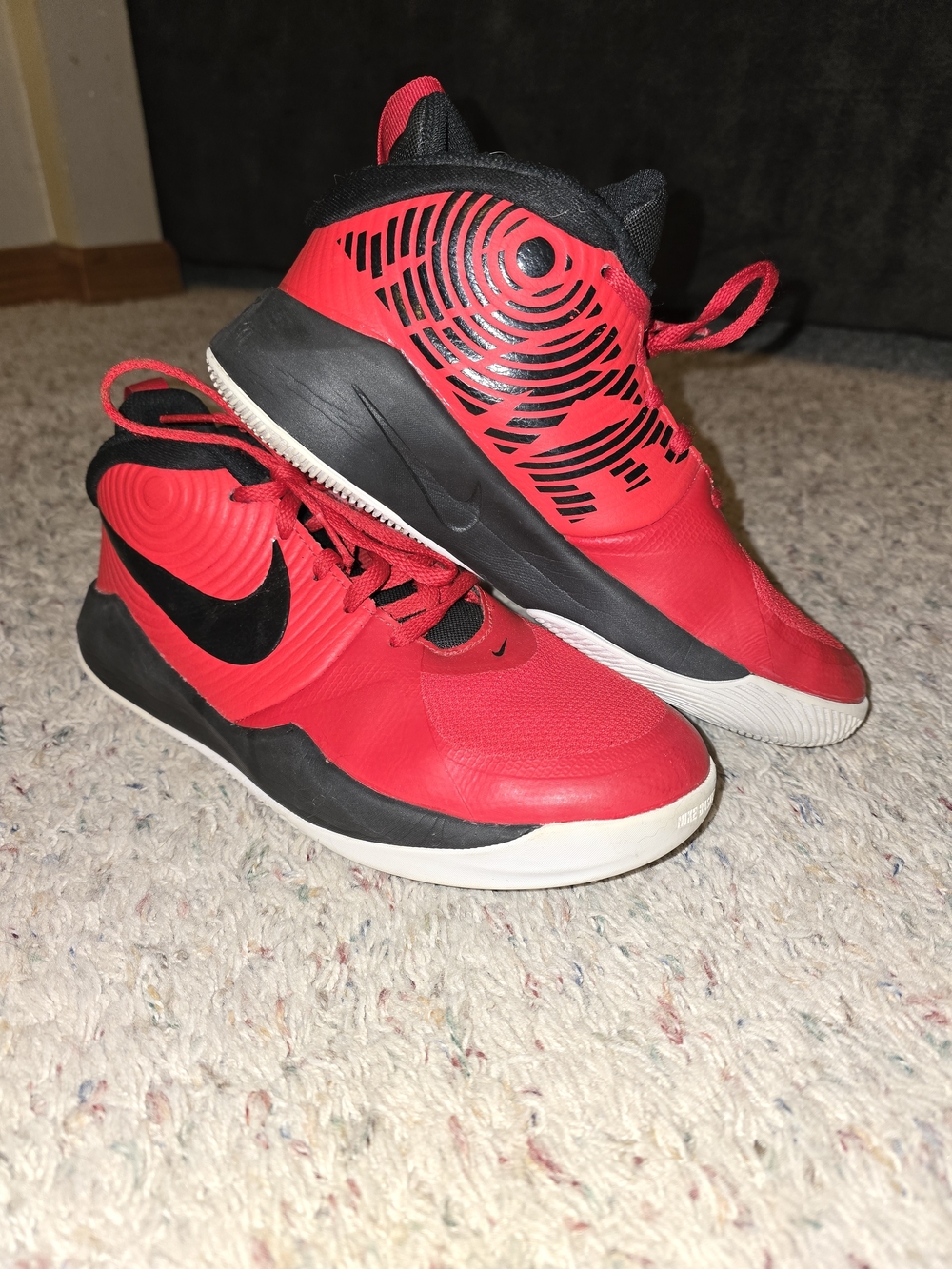 Nike Kids' Red and Black Basketball Shoes